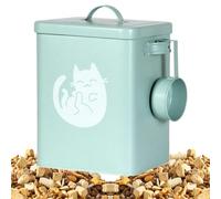 Genérico Pet Food Storage - Steel 6L 18x15x23cm | Sealed Pet Food Bin With Spoon | Anti Moisture Treat Container Dispenser For Dog Cat Bunny Feed For Pantry Garage Barn Farm And Home Daily Use