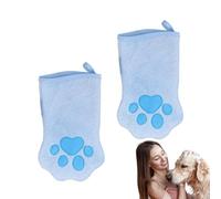 Generico Pet Grooming Gloves Set - Double Sided Silicone Mitt Brush, Reusable Shedding Care Tool for Dogs Cats Furs Cleaning, Bath Massage Grooming Accessory for Home Travel Use .66x5.91 pulgadas