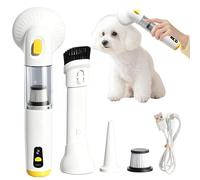 Genérico Pet Hair Vacuum Brush - Shed Removal Grooming Tool for Home Car Cleaning | Multifunction DeSheddings Collector Kit with Suction Attachment for Couch Sofa Carpet Cat Dog Care Set