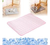 Genérico Pet Ice Silk Self Mat, Non-Slip Summer Cooling Mat, Foldable Summer Reusable Pets Cool Bed, Washable & Portable Soft Pad, for Small Medium Large Dogs and Cat (Pink,Medium)