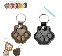 Genérico Pet Paw Shaped Leather Keychain, Pet Hair Storage chain, Dog Hair Collector Key chain, for Bag Purse Charm Key Holder (2pcs-A)