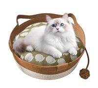 Genérico Pet Sleeping Bed, Scratch-Resistant Woven Pet Nest Mat, Cotton Washable and Removable Cushion, Easy to Clean with Soft Weaving Design for Comfortable Rest, Brown Color
