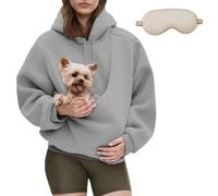 Genérico Pet Sling Hoodie, Cozy Soft Carrying Sweatshirt with Pet Pocket for Autumn Winter, Hoodies with Dog Cat Pouch For Women