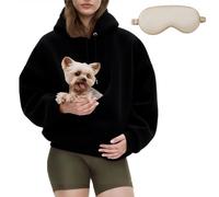 Genérico Pet Sling Hoodie, Cozy Soft Carrying Sweatshirt with Pet Pocket for Autumn Winter, Hoodies with Dog Cat Pouch For Women