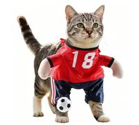 Genérico Pet Soccer Costume Jersey - Lightweight Breathable Dog Sportswear Shirt, Funny Puppy Cat Outfit for Halloween Birthday Photography | Halloween Soccer Clothes for Small Pets Summer Party Wear