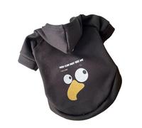 Generico Pet Sweater with Hat, Milk Silk Velvet Winter Clothes for Dogs & Cats, Cozy Cartoon Outfit(Black,M(3-4KG))