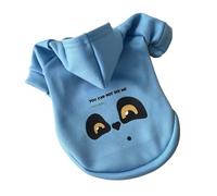 Generico Pet Sweater with Hat, Milk Silk Velvet Winter Clothes for Dogs & Cats, Cozy Cartoon Outfit(Blue,XL(5.5-6.5KG))