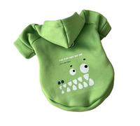 Generico Pet Sweater with Hat, Milk Silk Velvet Winter Clothes for Dogs & Cats, Cozy Cartoon Outfit(Green,XS(0.5-1.5KG))