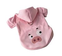 Generico Pet Sweater with Hat, Milk Silk Velvet Winter Clothes for Dogs & Cats, Cozy Cartoon Outfit(Pink,M(3-4KG))