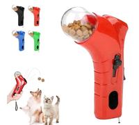 Genérico Pet Treat Launcher, Cats Treat Dispenser Shooter Toy, Handheld Interactive Pet Snack Catapult (Red)