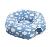 Genérico Pet Tunnel - Kitten Nest Bed, Pet Bedding for Small Animals, Detachable Donut Shape, Winter Sleeping Nook, Converts to Play Tunnel, Indoor Living Room Comfort, Large Gray Felt Animal