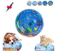 Genérico Pet Water Bed, Cat Water Bed Play Mat, Ocean Breeze Splashland for Dogs, Anti-Scratch, Thickened Pet Pad and Cooling Waterbed with Inflator for Dogs, Cats (C*65CM)