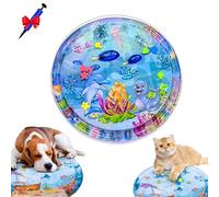 Genérico Pet Water Bed, Cat Water Bed Play Mat, Ocean Breeze Splashland for Dogs, Anti-Scratch, Thickened Pet Pad and Cooling Waterbed with Inflator for Dogs, Cats (G*100CM)