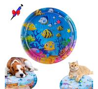 Genérico Pet Water Bed, Cat Water Bed Play Mat, Ocean Breeze Splashland for Dogs, Anti-Scratch, Thickened Pet Pad and Cooling Waterbed with Inflator for Dogs, Cats (L*100CM)
