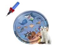 Genérico Pet Water Bed, Cat Water Bed Toy, Cooling Mat, Cat Water Mat with Fish, PVC Material, Cool Comfort Inflatable Water Pad, for Cats and Dogs (65 CM Sharks)