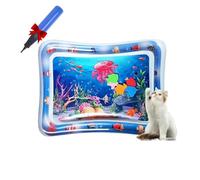 Genérico Pet Water Bed, Cat Water Bed Toy, Cooling Mat, Cat Water Mat with Fish, PVC Material, Cool Comfort Inflatable Water Pad, for Cats and Dogs (69 * 50 CM Sea)