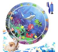 Genérico Pet Water Bed, Petwater Bed for Dogs, Cat Watermat, 39.3 * 39.3" Pet Waterbed Play Mat for Playing Sleeping, Cat Interactive Toys with Inflator (#C)