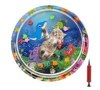 Genérico Pet Water Play Mat, Pets Cooling Mat, 35.43x35.43x3.94 Inches PVC Octopus Dolphin Design, Cats Toy for Hot Weather, Outdoor Courtyard, Balcony, Backyard,Floor Use