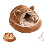 Genérico Pet Winter Cozy Plush Cave,Indoor Semi Enclosed Cat Bed,Anti Slip Washable Comfort Nest Bed for Dogs and Cats,Warm Soft Removable Snuggle Hut for Cats and Dogs