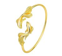 Genérico Petite De Par 4 Anillos Elásticos Doble Pulsera Tendencia, Chapado en Cobre, Pez Oro Genuino Inoxidable Ancho Natural Joyería, talla única, Cobre, No es una piedra preciosa