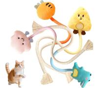 Genérico Pets Cat Chew Rope, with Dolls Organic Cotton Chew Rope Toys for Cats, Cotton Chews Ropes Toys for Cats, 23 Inches Catrope for Teeth Cleaning (4pcs)