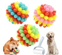 Genérico Pets Dog Toys, Pets Chew Ball, Heavy-Duty Spiky Chew Ball, Medium & Small Dogs Teeth Cleaning Chewing Training, Supports Oral Health During Play (Mix*3)