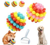 Genérico Pets Dog Toys, Pets Chew Ball, Heavy-Duty Spiky Chew Ball, Medium & Small Dogs Teeth Cleaning Chewing Training, Supports Oral Health During Play (Blue+Pink)