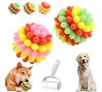 Genérico Pets Dog Toys, Pets Chew Ball, Heavy-Duty Spiky Chew Ball, Medium & Small Dogs Teeth Cleaning Chewing Training, Supports Oral Health During Play (Green+Pink)
