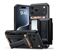 Genérico Phone 17 Pro MAX Case,2025 Shockproof Wallet Phone Case,with Card Holder Heavy Duty Protective Dual Layer Hidden Card Slot Slim Wallet Phone Cover for Women&Men (D)