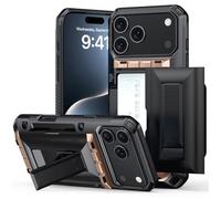 Genérico Phone 17 Pro MAX Case,2025 Shockproof Wallet Phone Case,with Card Holder Heavy Duty Protective Dual Layer Hidden Card Slot Slim Wallet Phone Cover for Women&Men (C)