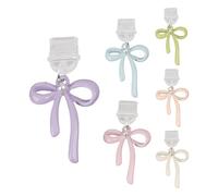 Genérico Phone Dust Plug - 6 Pieces Plug Cover Bow Charging Port Protector - Zinc Alloy Protective Cellphone Charm - Tiny Phone Decor for Women & Men