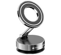 Generico Phone Holder, Phone Mount, Smartphone Support, Rotating Suction Cup Mount, Adjustable Angle, 2.44x1.57 Inches for Car Dashboard, SUVs, Truck, Black, Silver