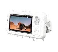 Genérico Phone Holder with Speaker, Phone Holder, Built-in Smart Bluetooth Speaker, No Need to Worry Shower Noise, 360° Rotation Can be Installed on Any Surface (White)