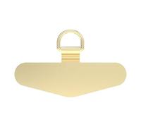 Genérico Phone Lanyard Patch, Strap Clip, Lightweight Secure Attachment Easy Install Portable Compact Comfortable Long Lasting, Metal Phone Connector for Gadgets, .93x1.14Inches, Light Gold