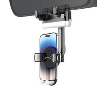 Genérico Phone Mount Car, Automotive Rear View Mirror Smartphone Stands, Rotating Adjustable, Cell Phones Holder Cradle for Sedan, Automotives, Pickup, Truck, Dashboard, Windshields, 3.35x4.72 Inches