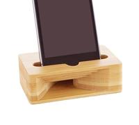 Genérico Phone Speaker Amplifier - Wooden Stand for Mobile Use | 10x6x3cm Size, Portable Work Holder, Smart Car Accessory, Natural Wood Design, Compact Cell Phone Stand for Women Men Office