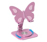 Genérico Phone Stand For Desk - 360 Rotating Aluminum Alloy Foldable Butterfly Shape Adjustable Phone Holder Stand For Smartphones Tablets Height Angle Desktop Mount