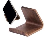 Genérico Phone Stand - Wooden Smartphone Holder, 2.28x3.15x2.56 Inches Desktop Cell Phone Bracket with Ergonomic Viewing, Portable Base, Accessory for Men Women Students Tech Lovers Home