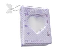 Genérico Photocard Holder, Photocard Binder Album, Love Heart Hollow Card Binder Collector Book,Cute Decoration Storage Bag, with Bow Keychain,Portable, 4 Colors