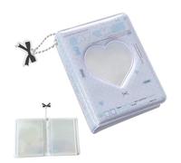 Genérico Photocard Holder, Photocard Binder Album, Love Heart Hollow Card Binder Collector Book,Cute Decoration Storage Bag, with Bow Keychain,Portable, 4 Colors