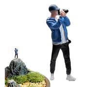 Genérico Photographer Character Figure - Simulation Toy Miniature Display, Resin Scene Decoration Design, 2.6cm Height Size + Hand Painted Detail, Fragile Craft Grade Material - For Diorama & Des