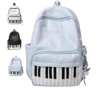 Genérico Piano Backpack for Women Nylon Polka Dot Cute Backpack Stylish Daypack with Large Capacity for Campus Commute,Work,Travel (Blue)