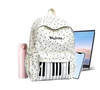 Genérico Piano Backpacks - Large Capacity Piano Print Lightweight Schoolbag
