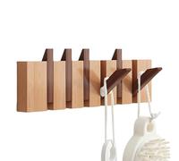 Genérico Piano Coat Rack, Modern Wall-Mounted Hat and Hook Organizer, Natural Wood Entryway Hanger for Bags, Umbrellas, and Clothes, Stylish Space-Saving Storage Solution