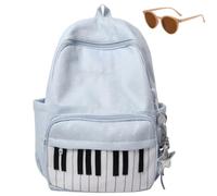 Genérico Piano Y2k Music Bookbag with Polka Dots,Women Cute Lightweight High Capacity Backpack,Playful Wide Padded Commute Daypack
