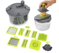 Genérico Picador y Cortador de en Dados | Triturador Manual | Cortador de Verduras con Escurridor,para Preparar, Ajo, Patata, Ensalada, Queso, Zanahoria, Tomate en Casa