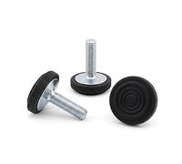 Genérico Pie Ajustable M6 x 20 mm, Base Plástica, Varilla roscada de Acero Zinc para Muebles - (8 piezas)