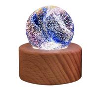 Genérico Piedras de cuarzo de cristal de 7 colores de 40 mm, esferas curativas naturales de 7 chakras con soporte de madera LED, piedras de cuarzo de cristal de 40 mm. (Único (color aleatorio))