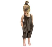 Genérico Pieza Niñas Correa Bebé Trajes Mono Pantalones Un niño pequeño Niños Harem Niñas Romper&Mono (Grey, 2-3 Years)