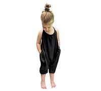 Genérico Pieza Niñas Correa Bebé Trajes Mono Pantalones Un niño pequeño Niños Harem Niñas Romper&Mono (Black, 110/6)